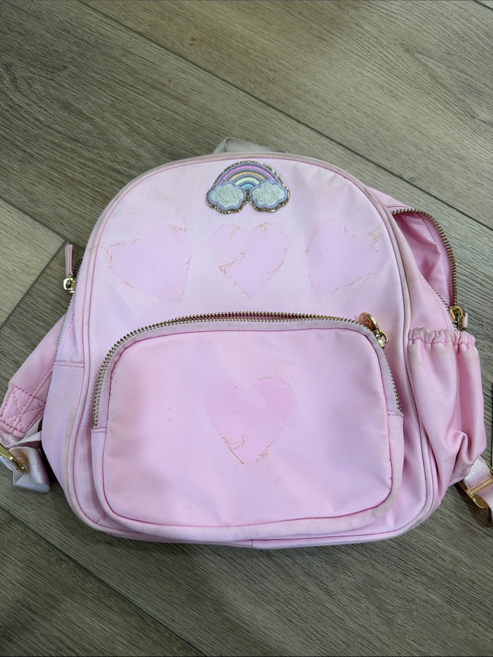 Girls Pink Rainbow Heart Mini Backpack - Kids Accessories